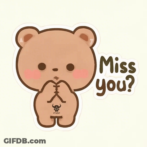 Teddy Bear Miss You Sticker GIF