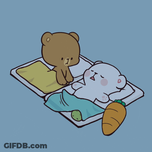 Teddy Bear Next To Sleeping Bear GIF