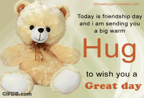 Teddy Bear On Friendship Day Card GIF
