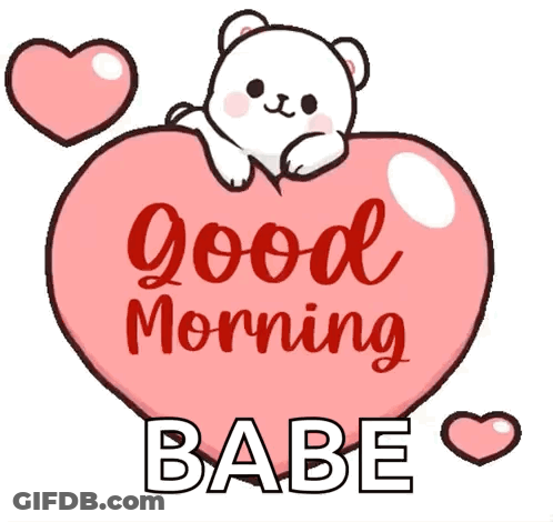 Teddy Bear On Pink Heart Good Morning Babe GIF