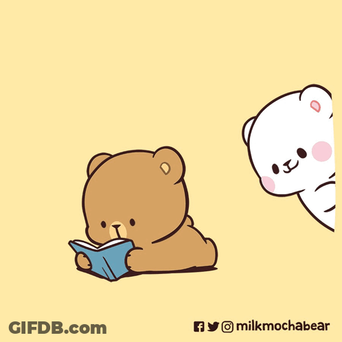 Teddy Bear Reading Book GIF