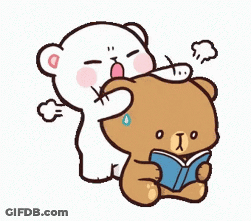 Teddy Bear Reading Book Next To Crying Teddy Bear GIF