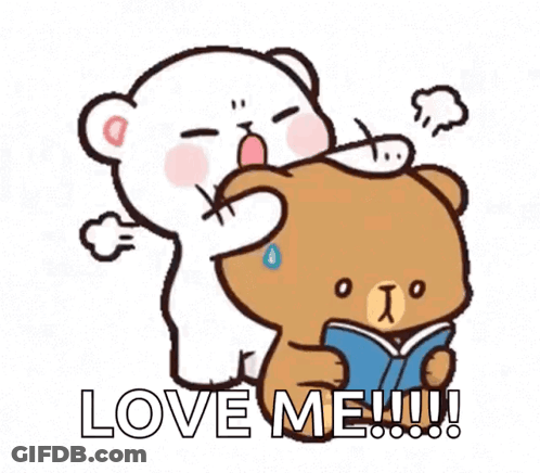 Teddy Bear Reading Love Me Book GIF
