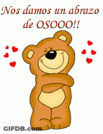 Teddy Bear Red Hearts Nos Damos Un Abrazo De Osooo GIF