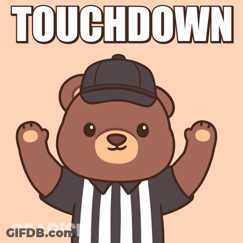 Teddy Bear Referee Saying Touchdown GIF