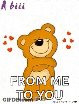 Teddy Bear Saying Big Hug From Me To You GIF