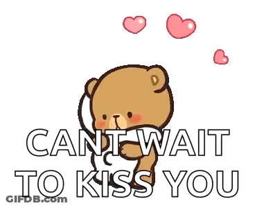 Teddy Bear Saying Can't Wait To Kiss You GIF