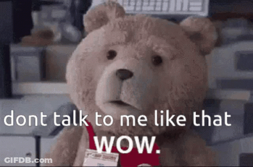 Teddy Bear Saying Dont Talk To Me Like That Wow GIF