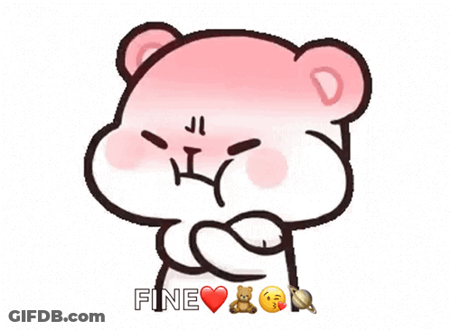 Teddy Bear Saying Fine With Heart GIF