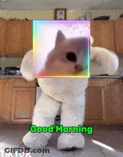 Teddy Bear Saying Good Morning With Dog Picture GIF