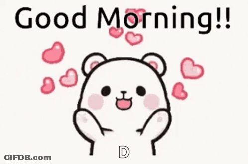 Teddy Bear Saying Good Morning With Heart Eyes GIF