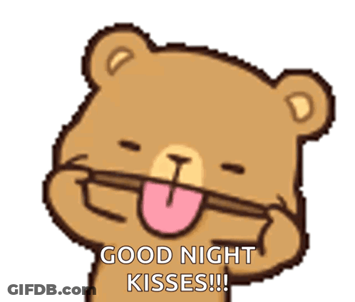 Teddy Bear Saying Good Night Kisses GIF