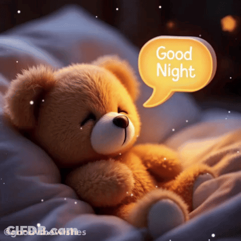 Teddy Bear Saying Good Night GIF