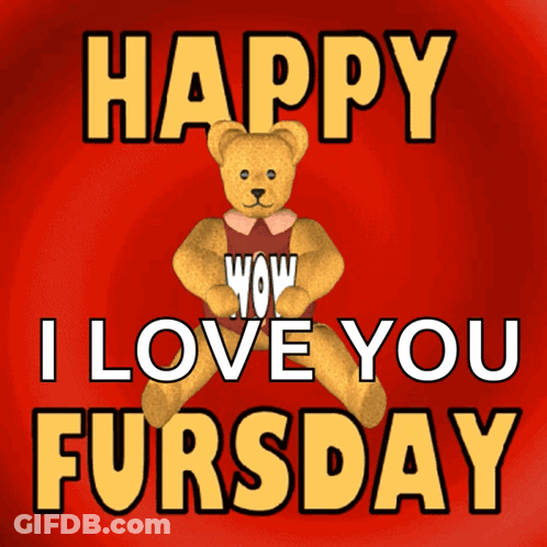 Teddy Bear Saying Happy I Love You Fursday GIF