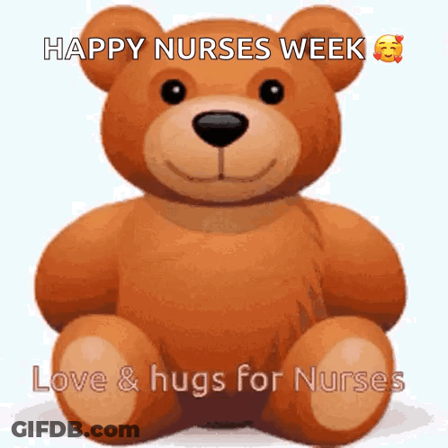 Teddy Bear Saying Happy Nurses Week GIF