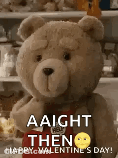 Teddy Bear Saying Happy Valentine's Day GIF