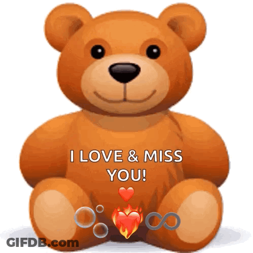 Teddy Bear Saying I Love And Miss You GIF