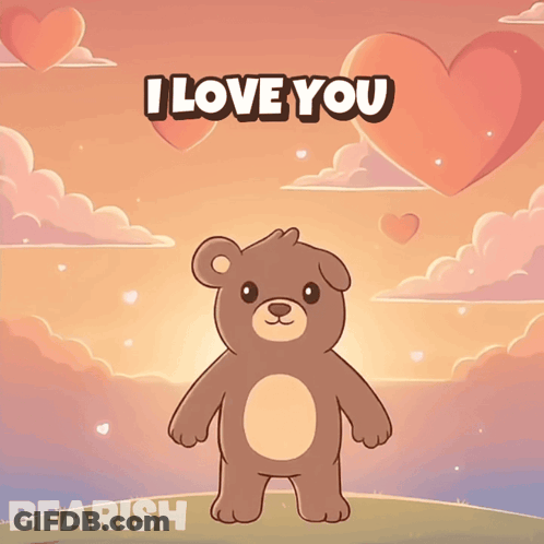 Teddy Bear Saying I Love You GIF