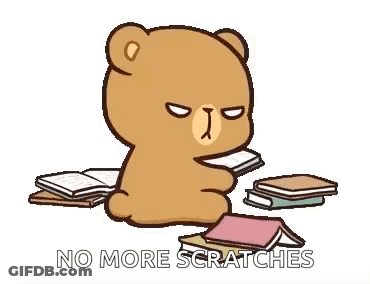 Teddy Bear Saying No More Scratches GIF