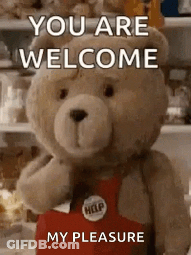 Teddy Bear Saying You Are Welcome GIF