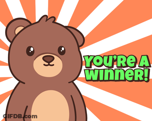Teddy Bear Saying You're A Winner GIF