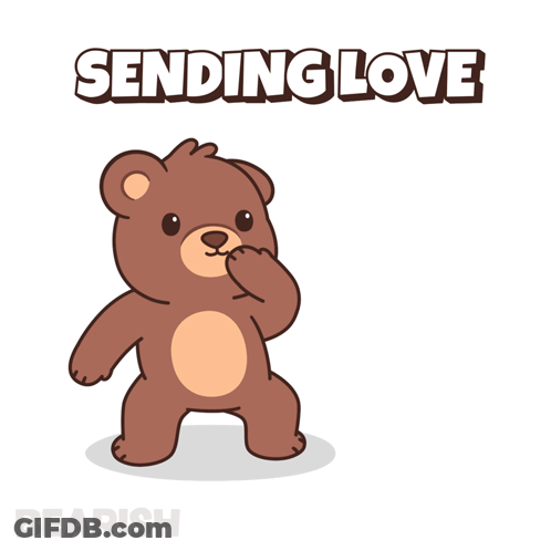 Teddy Bear Sending Heart Sending Love GIF