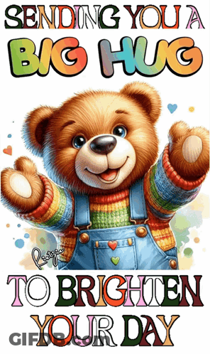 Teddy Bear Sending You A Big Hug GIF
