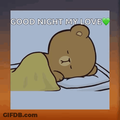Teddy Bear Sleeping Good Night My Love GIF