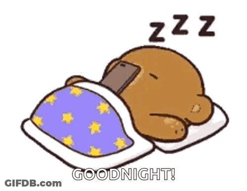 Teddy Bear Sleeping In Bed With Cell Phone GIF