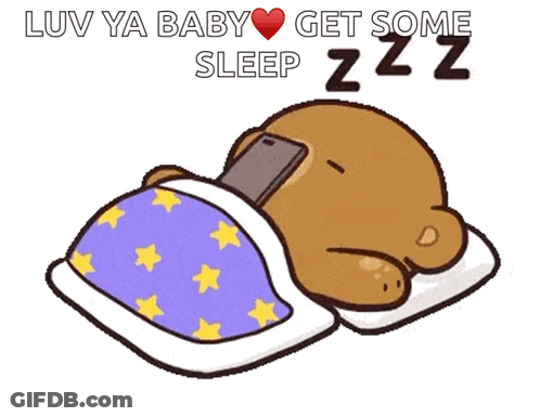 Teddy Bear Sleeping With Phone And Luv Ya Baby GIF