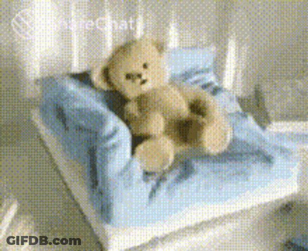 Teddy Bear Snuggle Cute Bed GIF