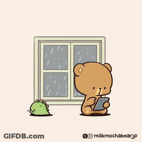 Teddy Bear Standing In Front Of Window GIF