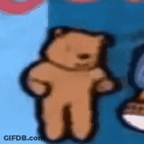 Teddy Bear Standing On Blue Background GIF