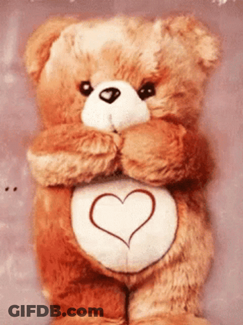 Teddy Bear Sweet Heart Tummy GIF