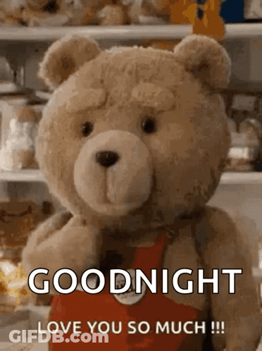 Teddy Bear Thumbs Up Goodnight Love You GIF