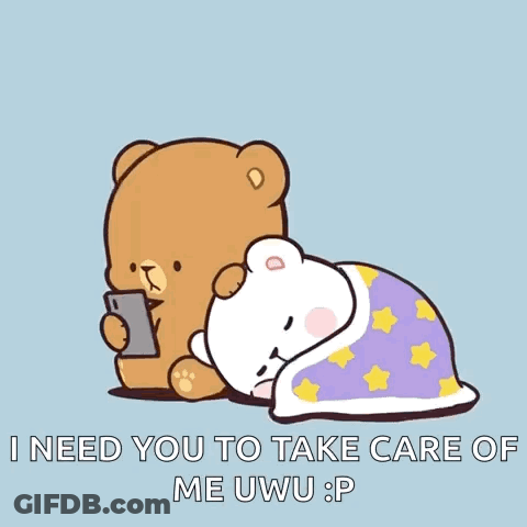 Teddy Bear Watching Phone, Another Under Blanket GIF