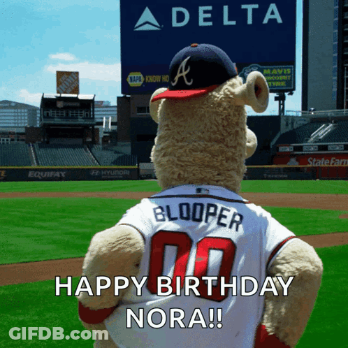 Teddy Bear Wearing Blooper Jersey GIF