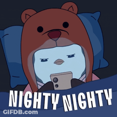 Teddy Bear With Bird Saying Nighty Night GIF
