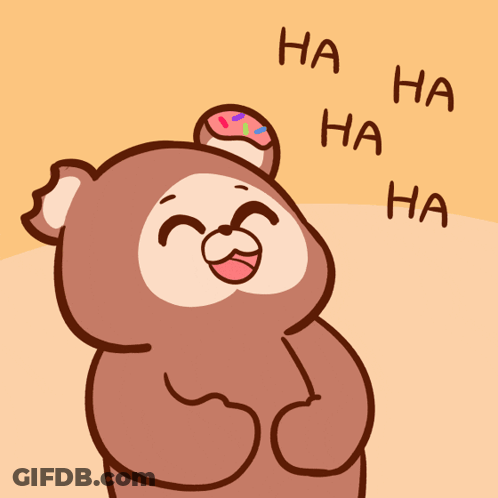 Teddy Bear With Donut And Ha Ha Ha GIF