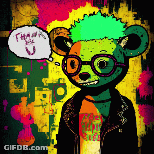 Teddy Bear With Glasses Saying Thank You GIF