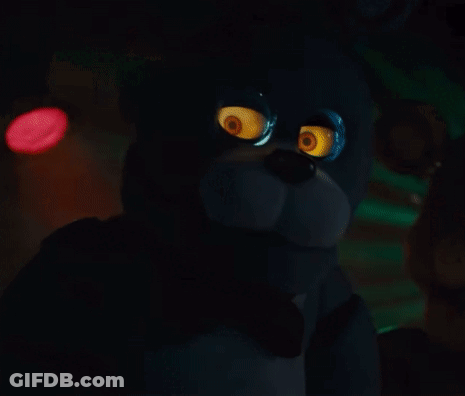 Teddy Bear With Glowing Eyes In Dark GIF