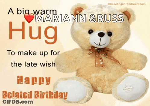 Teddy Bear With Happy Belated Birthday GIF