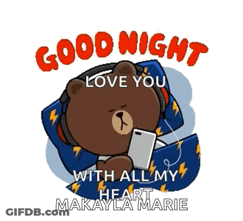 Teddy Bear With Headphones Saying Good Night GIF