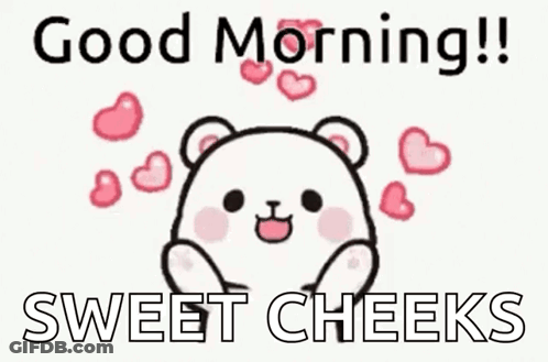 Teddy Bear With Heart Eyes Good Morning Sweet Cheeks GIF