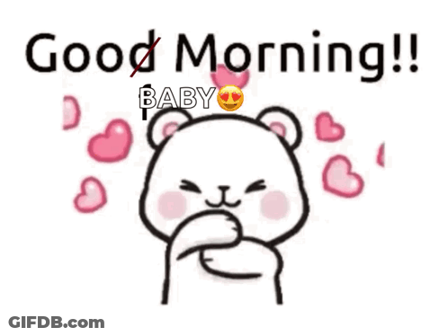 Teddy Bear With Hearts Good Morning Baby GIF