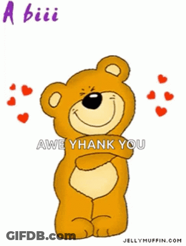 Teddy Bear With Hearts Saying A Big Hug From Me To You GIF