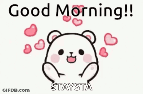Teddy Bear With Hearts Saying Good Morning GIF