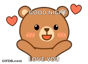 Teddy Bear With Hearts Saying Good Night Love You GIF