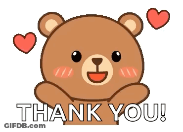 Teddy Bear With Hearts Says Thank You GIF