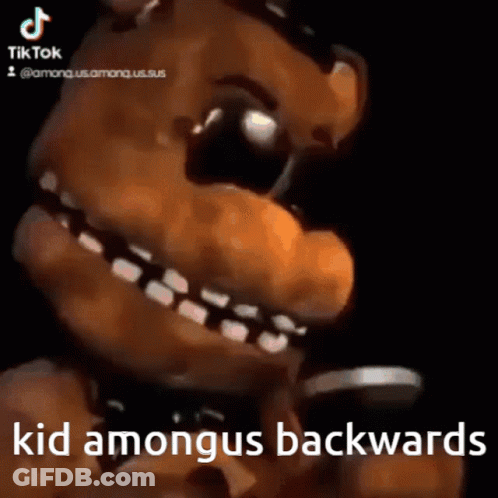 Teddy Bear With Kid Amongus Backwards GIF